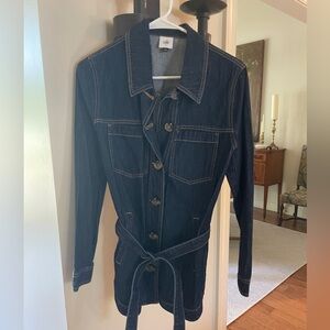 CAbi Freedom Denim Belted Jacket Size Small